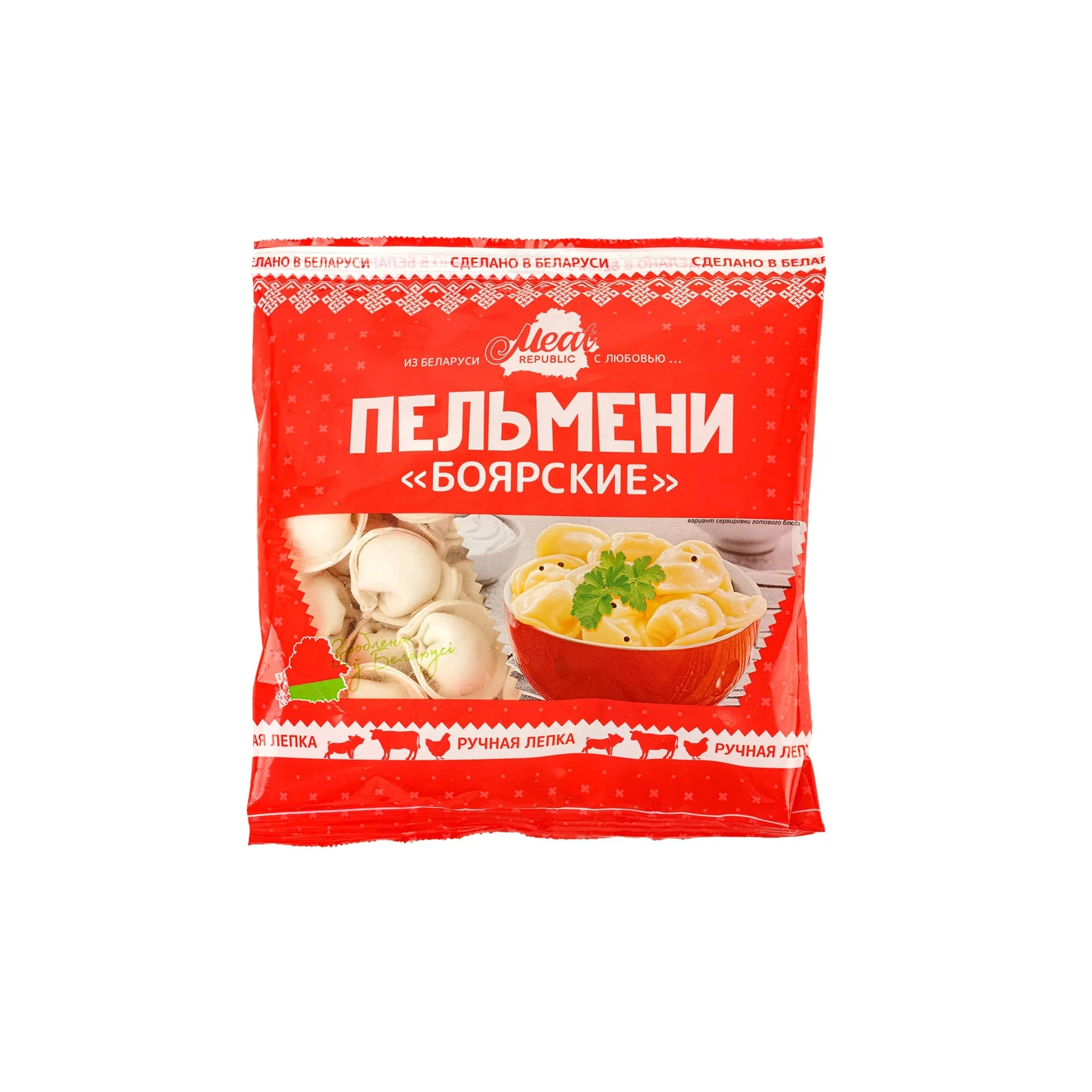 Пельмени из свинины, говядины и курицы Боярские п/ф зам. Meat Republic 400 г