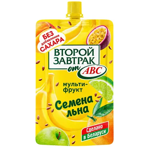 Десерт фруктовый Второй завтрак мультифрукт с семенами льна 200 г