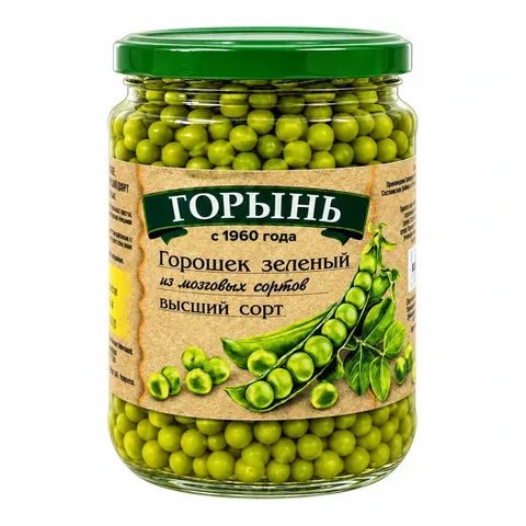 Горошек зеленый Горынь ГОСТ 450 г