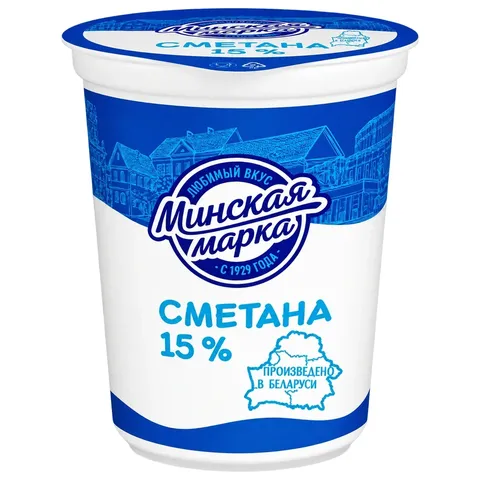 Сметана Минская марка 15% 380 г