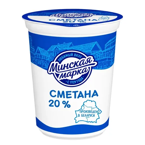 Сметана Минская марка 20% 380 г